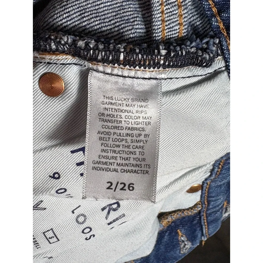 Lucky Brand‎ High Rise 90s Loose Fit Jeans Light Wash Button Fly Size 2/26